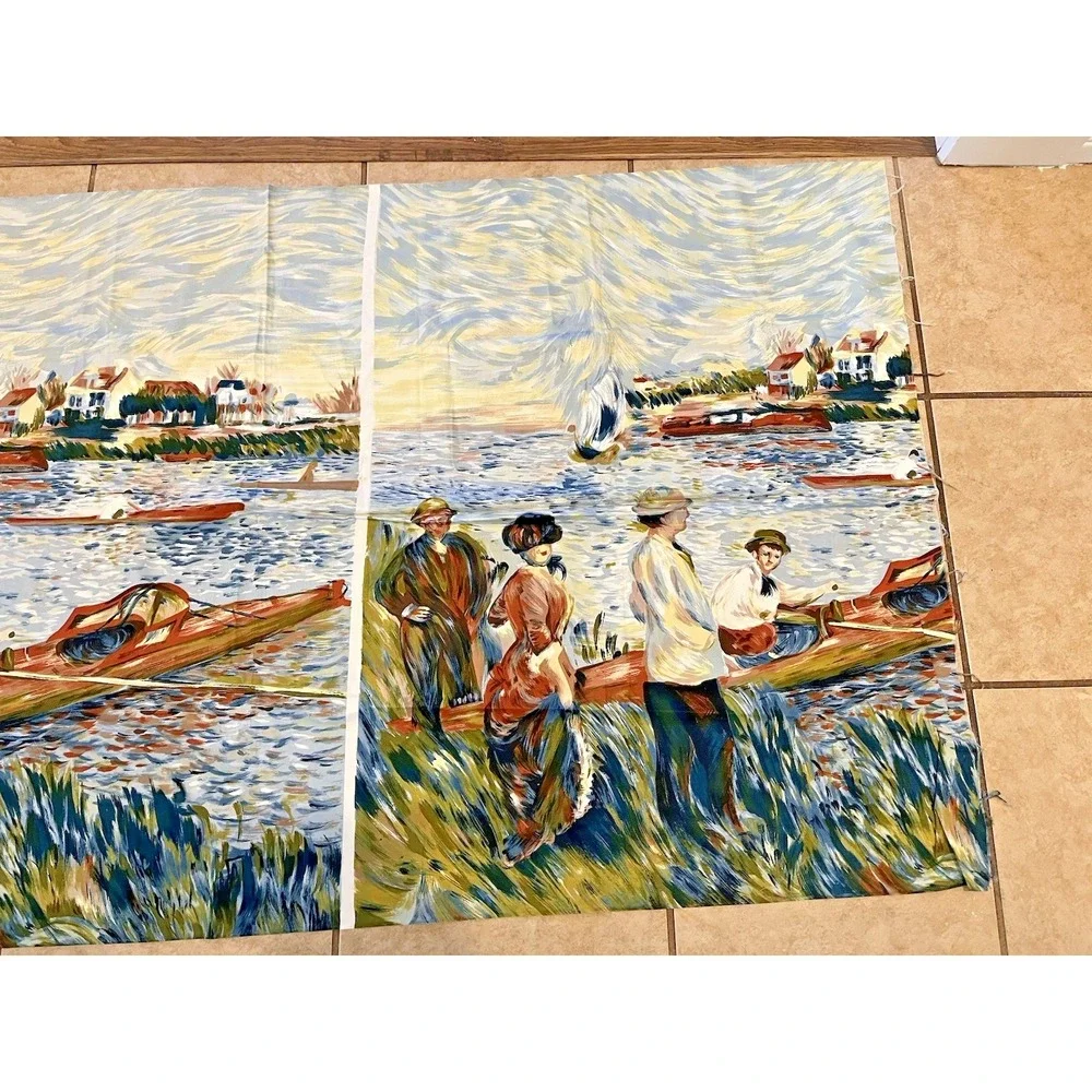 Large Fabric Panel Piece Impressionist Painting Monet Look Quilting Crafts 61x32